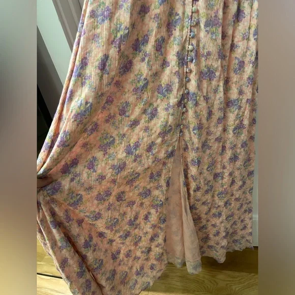 LoveShackFancy Floral Stacy Pink short sleeve Maxi Sz XS orig $475 - Picture 12 of 16